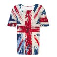 thumbnail image 4 of Fiudx Ofertas Relámpago Blusa de Manga Corta a La Moda para Mujer, Camiseta Estampada, Top Informal, 4 of 5