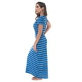 thumbnail image 2 of Just Love Womens Stripe Maxi Dress Knit Jersey T-Shirt Dress for Women (Royal Stripe, Large), 2 of 3