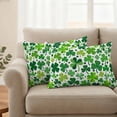 thumbnail image 2 of St. Patrick's Day Outdoor Waterproof Pillow Covers, Spring Green Lucky Irish Clovers Decorative Rectangle Throw Pillowcase Sofa Cushion Sham for Patio/Couch/Chair, 20"x12" 2 Pack, 2 of 8