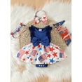 thumbnail image 3 of Elippeo Baby Girls Independence Day Romper Dress 3 6 9 12 18 Months Sleeveless Stars Print Romper with Headband, 3 of 10