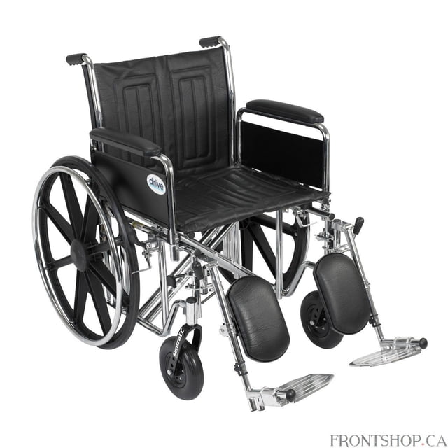 Sentra EC Heavy Duty Wheelchair, Detachable Full Arms, Elevating Leg Rests, 20" Seat -