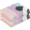 thumbnail image 2 of SKYSONIC Panda Rainbow Patterned Hand Towels 2 PCS, Cotton Bath Towel for Drying Face Hands Body ,Absorbent Lightweight Towels for Bathroom Ktichen Travel Gym, 16"x28", 2 of 7