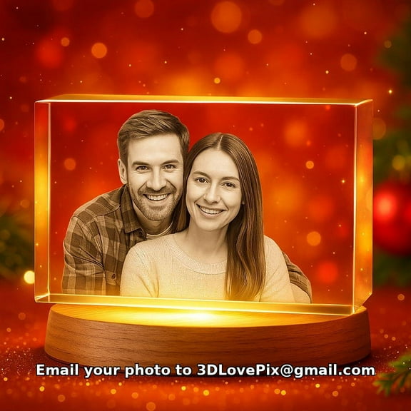 Personalized 3D crystal photo Etched Engraving on Crystal Loving Gift ( Birthday Gift, Anniversary Gift, Wedding Gift, Corporate Gift,Mother's Day Gift , Valentine's day gift or Christmas Gift)