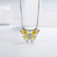 thumbnail image 6 of Juwaliy November Birthstone Necklace Citrine Yellow Butterfly Necklaces Sterling Silver Pendant Jewelry Women Christmas Mother's Day Gift for Mom Wife, 6 of 10