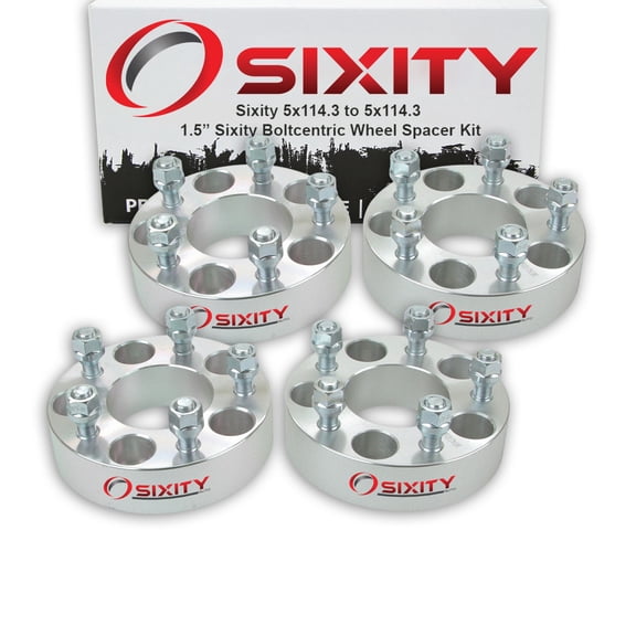 Sixity Auto 4 pc 1.5" 5x114.3 Wheel Spacers - Pickup Truck SUV 1/2-20tpi 1.25in Studs Lugs