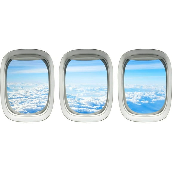 VWAQ Airplane Wall Decal For Kid - Airplane Window Clings - Aviation Wall Art Decor -PPW37
