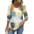thumbnail image 3 of Fantaslook Blouses for Women Dressy Casual 3/4 Length Sleeve Womens Tops with Smocked Cuffs Fashion Shirts, 3 of 8