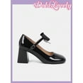 thumbnail image 2 of Dola Lovely Women'S Black Mary Jane High Heels With Bow, 2 of 4