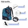 thumbnail image 4 of KLL Bohemian Turtle Print Travel Laptop Backpack - College Backpack Business Work Bag Nurse Bag Casual Daypack for Weekender Business Hiking -Small, 4 of 6