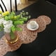 thumbnail image 4 of Protector de mesa de PVC 33x90cm Manteles individuales de plástico antideslizante y resistente al calor de plata dorada, textura decorativa de lino fácil de limpiar para mesa de centro 4-6 asientos, 4 of 6