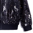 thumbnail image 3 of Jalioing Kids Sequin Jacket Sparkly Long Sleeve Zip Up Performance Jacket Boys Girls Shiny Dance Party Outerwear, 3 of 5