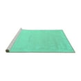 thumbnail image 2 of Ahgly Company Machine Washable Indoor Round Solid Turquoise Blue Modern Area Rugs, 3' Round, 2 of 4