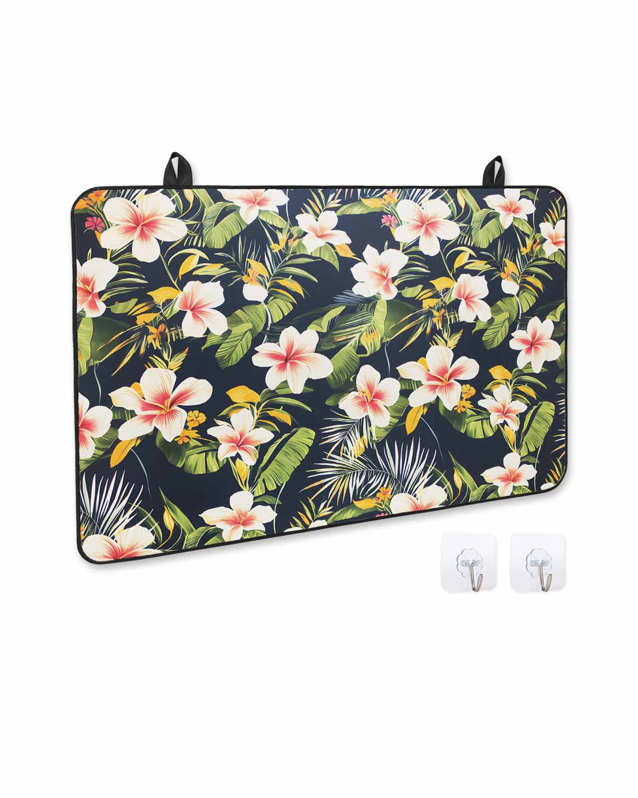 nqOlkjepod Large Induction Cooktop Protector Mat 24"x21", Summer Flowers Stove Top Covers for Electric Stove, Farmhouse Botanical Tropical Plant Leaves Stove Burner Cover Mats, Glass Top Stove Cover