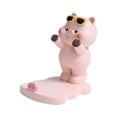 thumbnail image 3 of Lindo soporte para teléfono de cerdo, lindo accesorio de escritorio de animal, figura de cerdo de resina, lindo cerdo Con gafas, 3 of 7