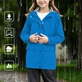 thumbnail image 2 of REDARER Girls Rain Jacket, Hooded Lightweight Windbreaker for Kids, Windproof Softshell Anorak for Autumn Hiking Cycling Walking,Size:9-10 Years, 2 of 8