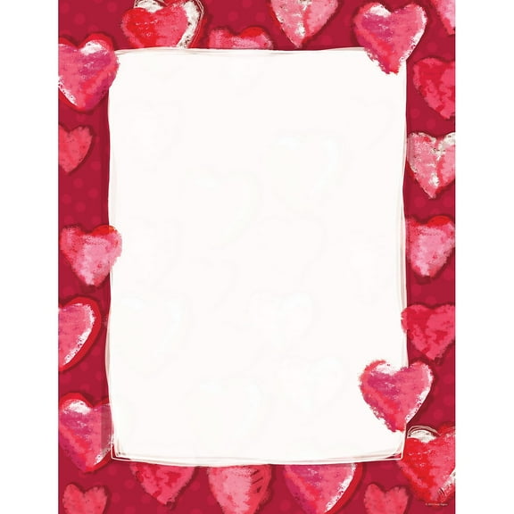 Great Papers Fuzzy Hearts Letterhead 80/Pack 2012409