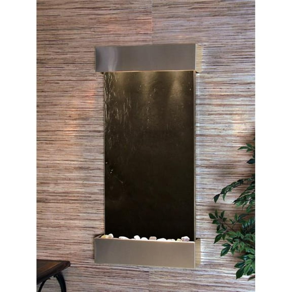 Adagio WCS2011 Whispering Creek Stainless Steel Black Featherstone Wall Fountain