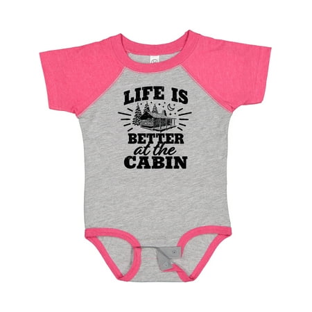 

Inktastic Life is Better at the Cabin with Trees and Moon Gift Baby Boy or Baby Girl Bodysuit
