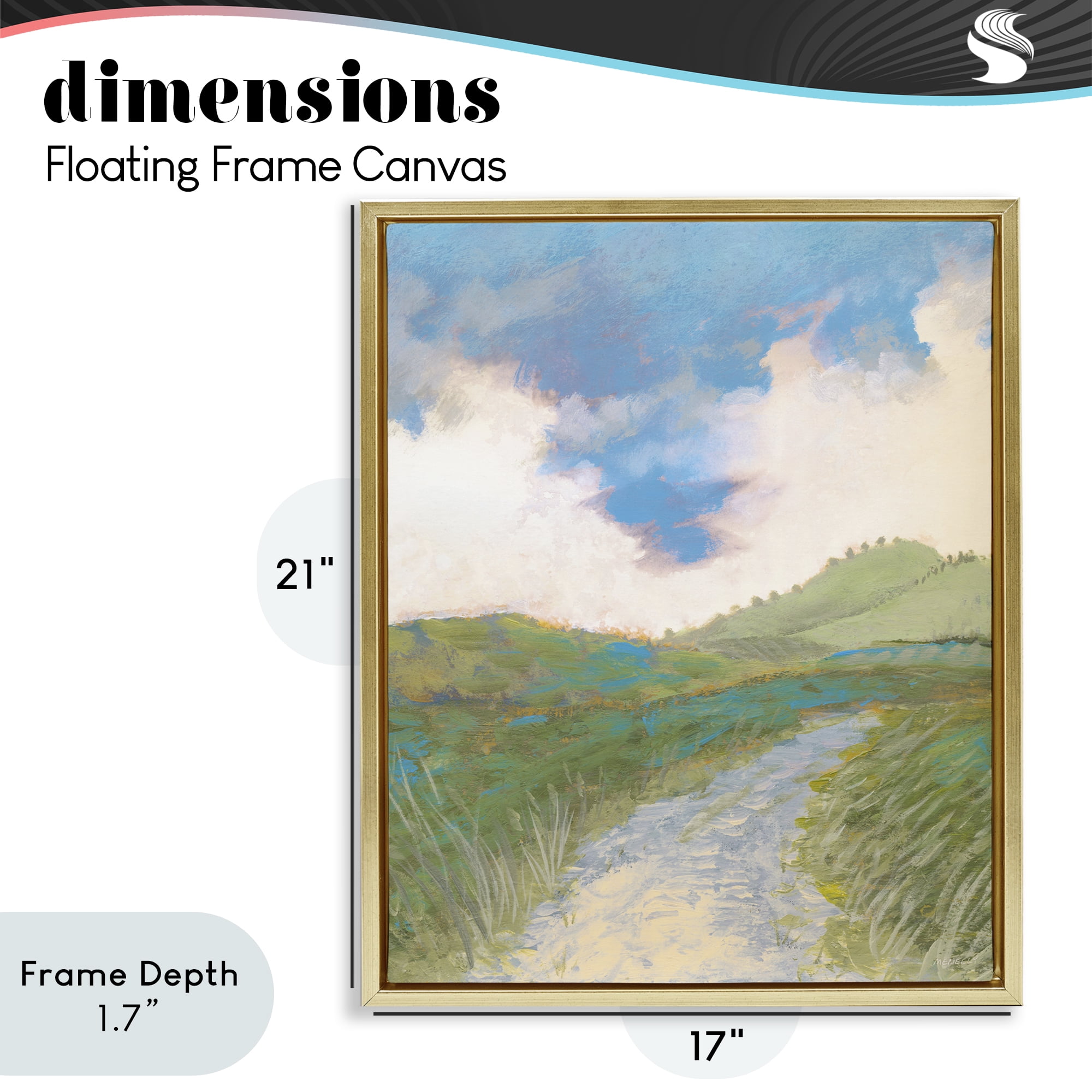 Stupell Industries Windy Path Impression Gold Framed Floater Canvas Wall Art, design by Dan Meneely
