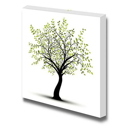 Canvas Prints Wall Art - Abstract Green Tree Painting in Clean and Simple Style | Modern Wall Decor/Home Decoration Stretched Gallery Canvas Wrap Giclee Print & Ready to Hang - 12