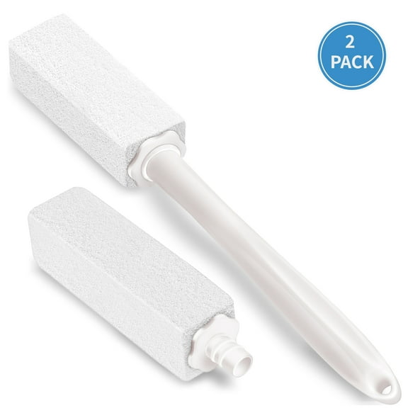 MARYTON Pumice Stone Toilet Bowl Cleaner with Extra Long Handle,Replaceable Design, 1 Cleaning Handle, 2 Cleaning Stones Refills