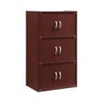 thumbnail image 2 of Hodedah 3-Shelf, 6-Door Multipurpose Bookcase, Mahogany, 2 of 6