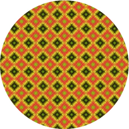 

Ahgly Company Indoor Round Patterned Bee Yellow Area Rugs 7 Round