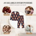 thumbnail image 7 of Honeii American Football and Fire Flames print Women's Pajama Sets Long Sleeve Button Down Sleepwear Nightwear Soft Pjs Lounge Sets-Small, 7 of 7