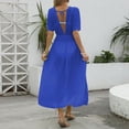 thumbnail image 3 of Women's Sheer Beach Dress Cover Up V Neck Split Drape Maxi Dress With Waist For Swimwear And Resort Wear Womens Cover up Cardigan Towel Cover Ups for Women Cover Ups for Swimwear Women Dress Swimsuit, 3 of 4