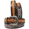 thumbnail image 4 of 20   Kids Child Youth 1-1/4" Wide Western Floral Beaded Leather Belt 26FK38C, 4 of 4