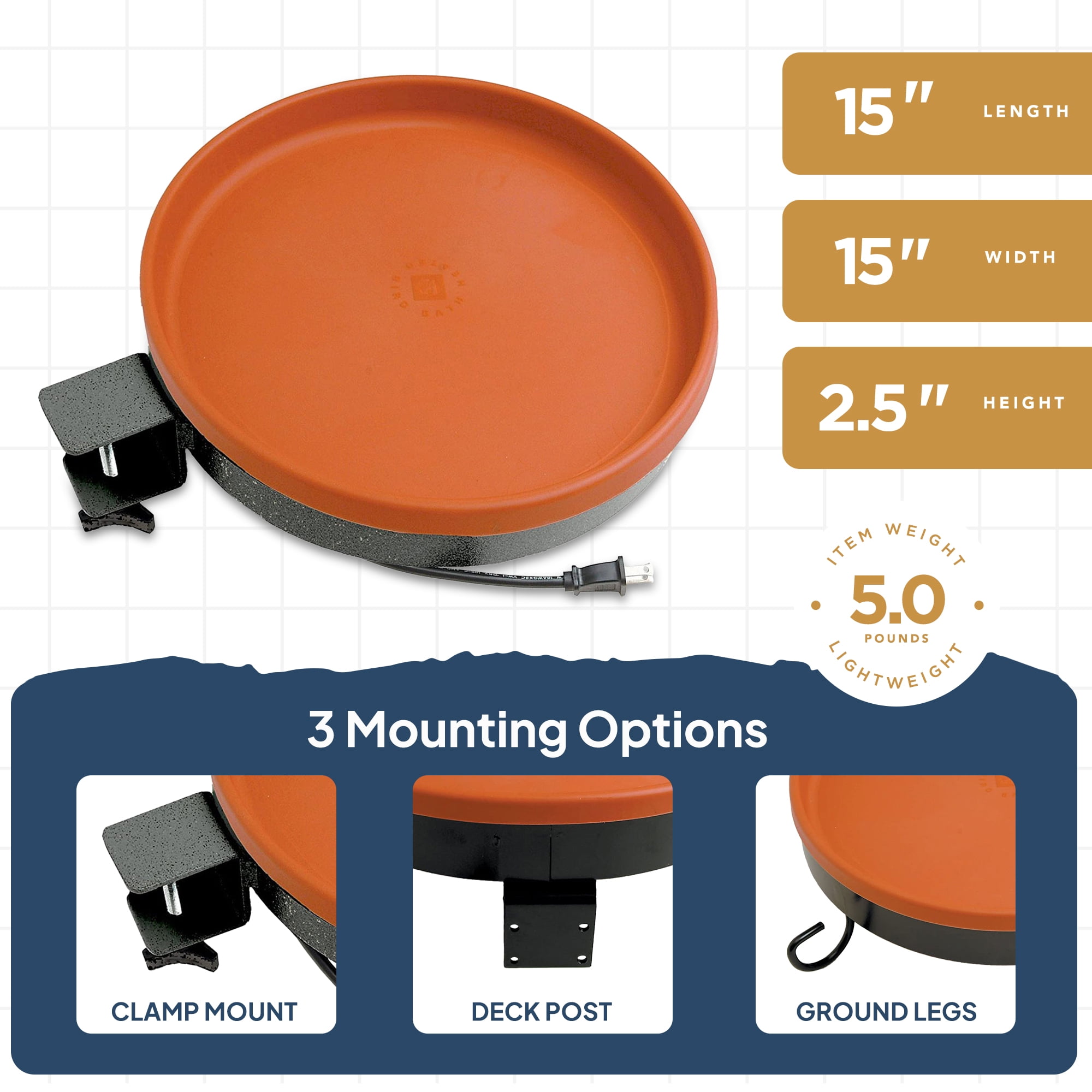Farm Innovators All-Season 3-In-1 75 Watt Outdoor Heated Birdbath (4 Pack)