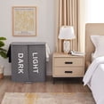 thumbnail image 4 of Lifewit 136L Double Laundry Hamper with Lid and Removable Laundry Bags, Large Divided Hamper, Grey, 4 of 7