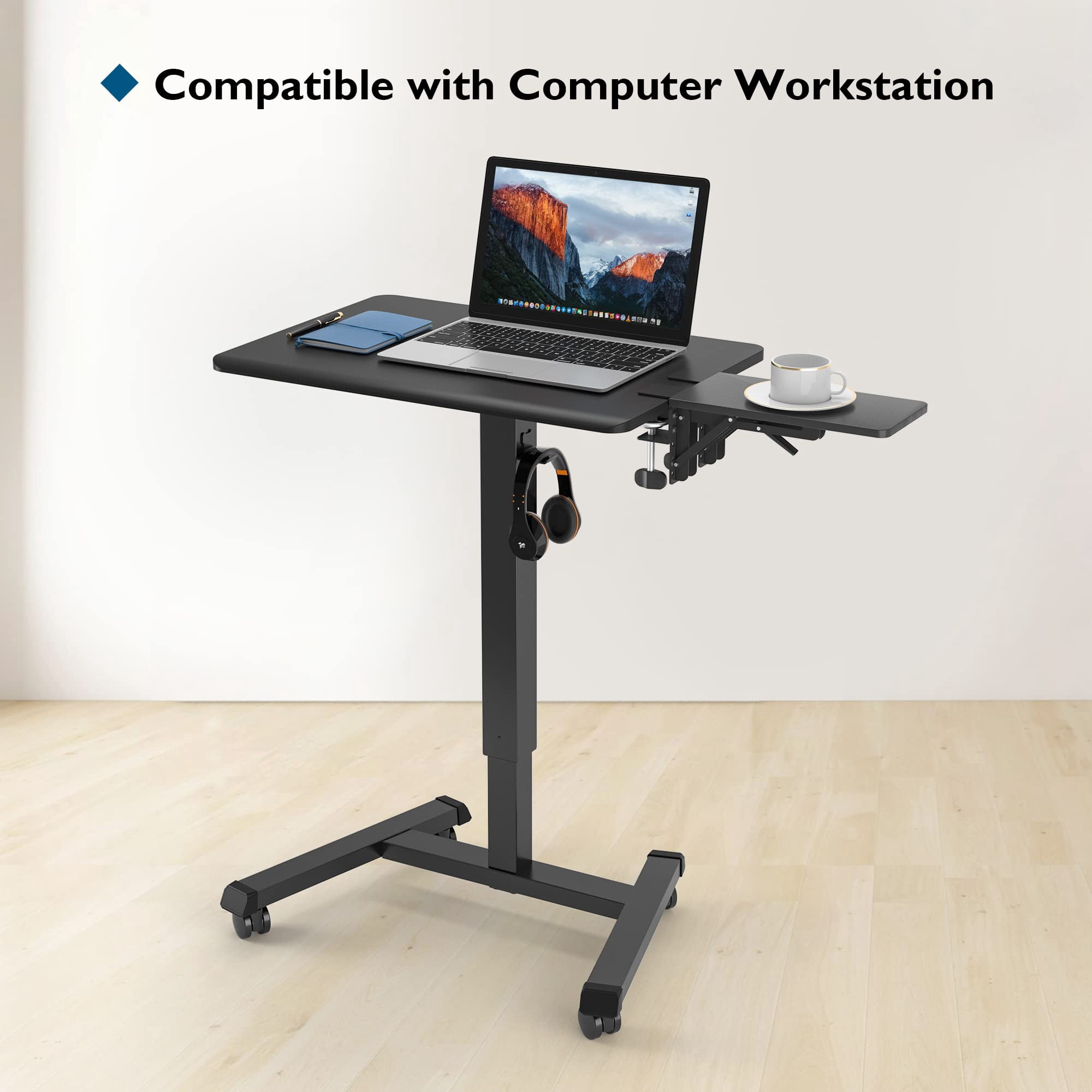 BONTEC Desk Extender Tray, 11.8"x5.9" Table Mount Arm Wrist Rest Shelf, 90°Foldable Elbow Support, Clamp on Computer Arm Rest for Desk, Office & Home Use, Durable & Easy to Install