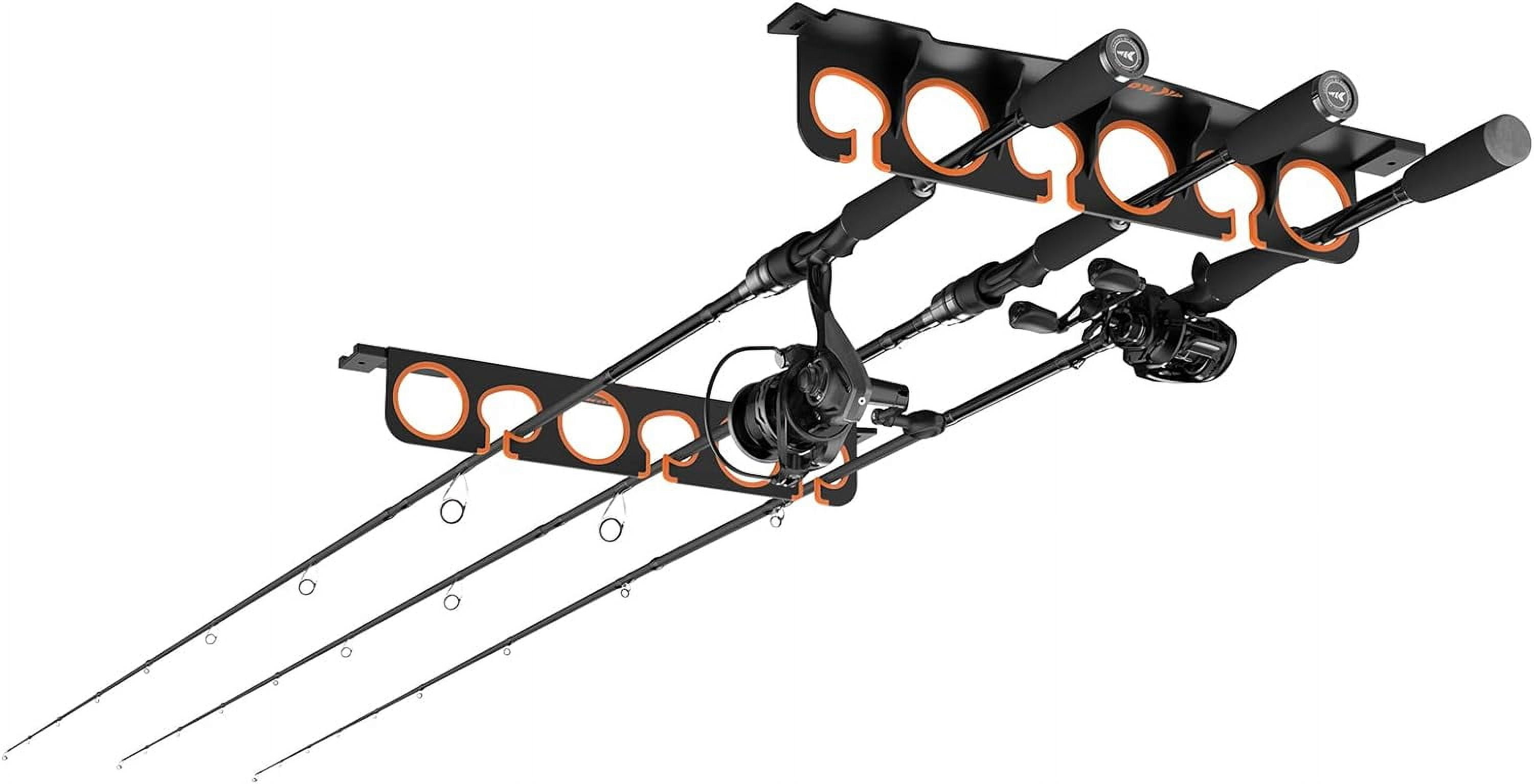 kastking rack em up portable aluminum fishing rod holder V16 for Garage, Fishing Storage Gift for Men install one of the outer screws into a stud KastKing Patented V15 Vertical Fishing
