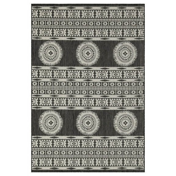 Sunshine GC_HAR2023 Anthracite 5 ft. 3 in. x 7 ft. 3 in. Indoor/Outdoor Area Rug