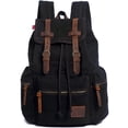 thumbnail image 1 of Mochila HuaChen Vintage de lona 29 L negra, 1 of 6