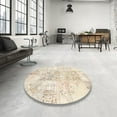 thumbnail image 4 of Ahgly Company Machine Washable Indoor Round Contemporary Moccasin Beige Area Rugs, 5' Round, 4 of 7