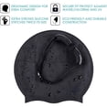 thumbnail image 6 of SZDUDU Swim Caps for Women Swimming, Silicone Extra Large Swimming Cap for Women Men Adults Kids Boys Girls, Ergonomic Design Swimming Caps for Long Hair (Black, 1 Pack), 6 of 6