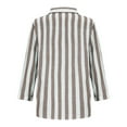 thumbnail image 4 of Fancifize Women Striped Cotton Linen Shirts Long Sleeve Button Down Blouse Casual Loose Fall Fashion Outfits, 4 of 5