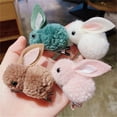 thumbnail image 4 of Pinza para el pelo de conejo, horquillas de conejo de peluche suaves y lindas para mujeres, niñas, Pascua, bebés suaves, adolescentes, Color aleatorio, 4 of 5