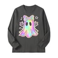 thumbnail image 5 of KPOPLK Halloween Shirts for Kids Boys Girls Ghost Tshirt Long Sleeve Funny Tee Tops Toddler Halloween Tshirt(11-12 Years,Grey), 5 of 5