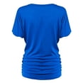 thumbnail image 3 of Made by Johnny V Neck Short Sleeve Dolman Top with Side Shirring XS ROYAL_BRITE, 3 of 6