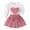 Pink, variant on Tiijoy Newborn Girls Outfits Puff Sleeve Pullover Top and Bow Skirt 2Pcs Set, Sizes 9-12M