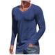 thumbnail image 1 of pstuiky manga larga de hombre, Camisa informal de manga larga con cuello en V y malla de color liso para hombre salir tops l, 1 of 6