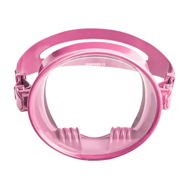 Máscara de buceo de una sola lente, gafas de buceo, máscara de natación impermeable profesional para adultos, gafas de natación de forma ovalada para Rosa
