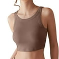 thumbnail image 5 of Women's Bras With Underwire On Solid Color RoundNeck Tank Top With Built In Bra Camisoles For Under Clothes Spaghetti Strap Cami, 5 of 7