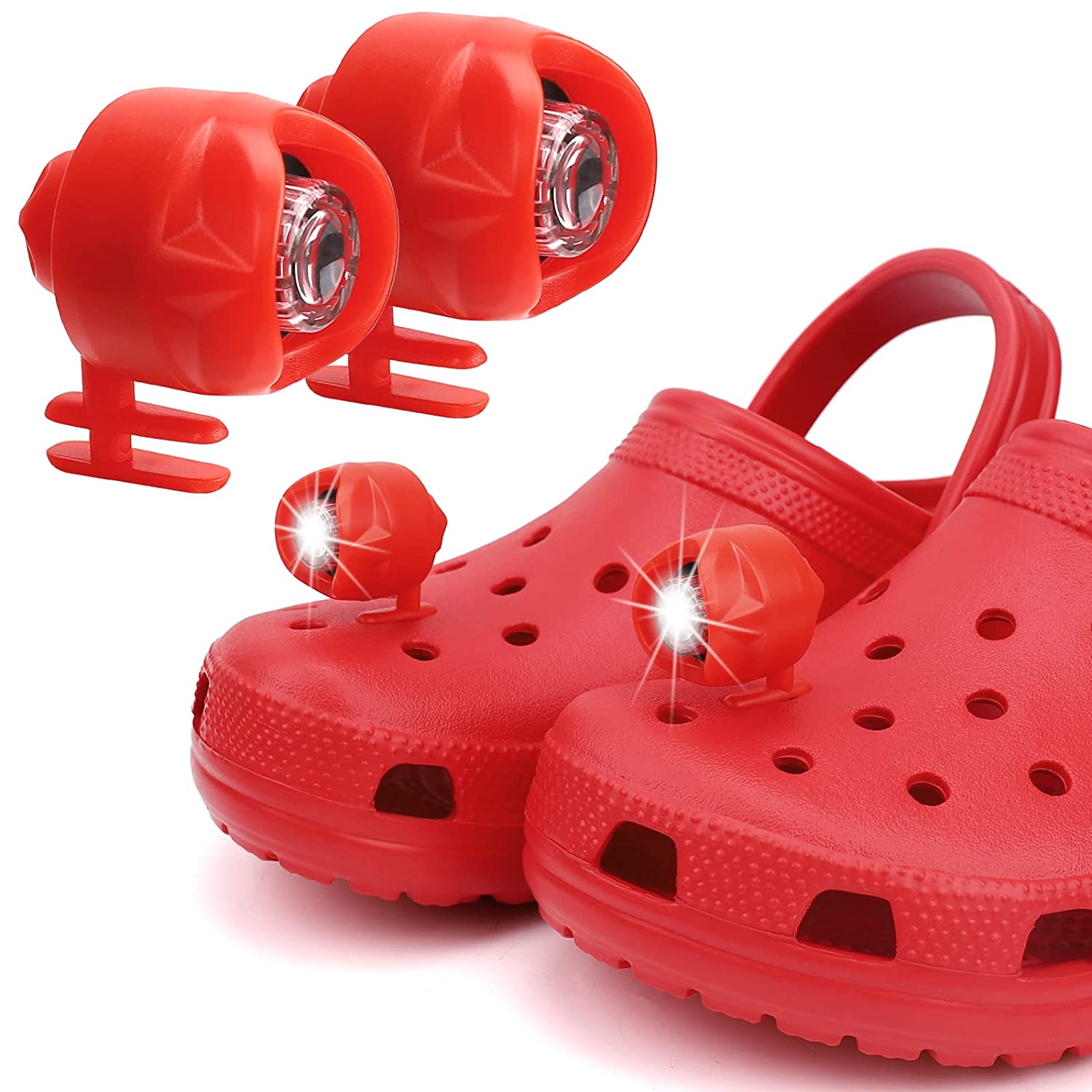 Headlights for croc, 2Pcs croc lights for shoes, light up croc charms