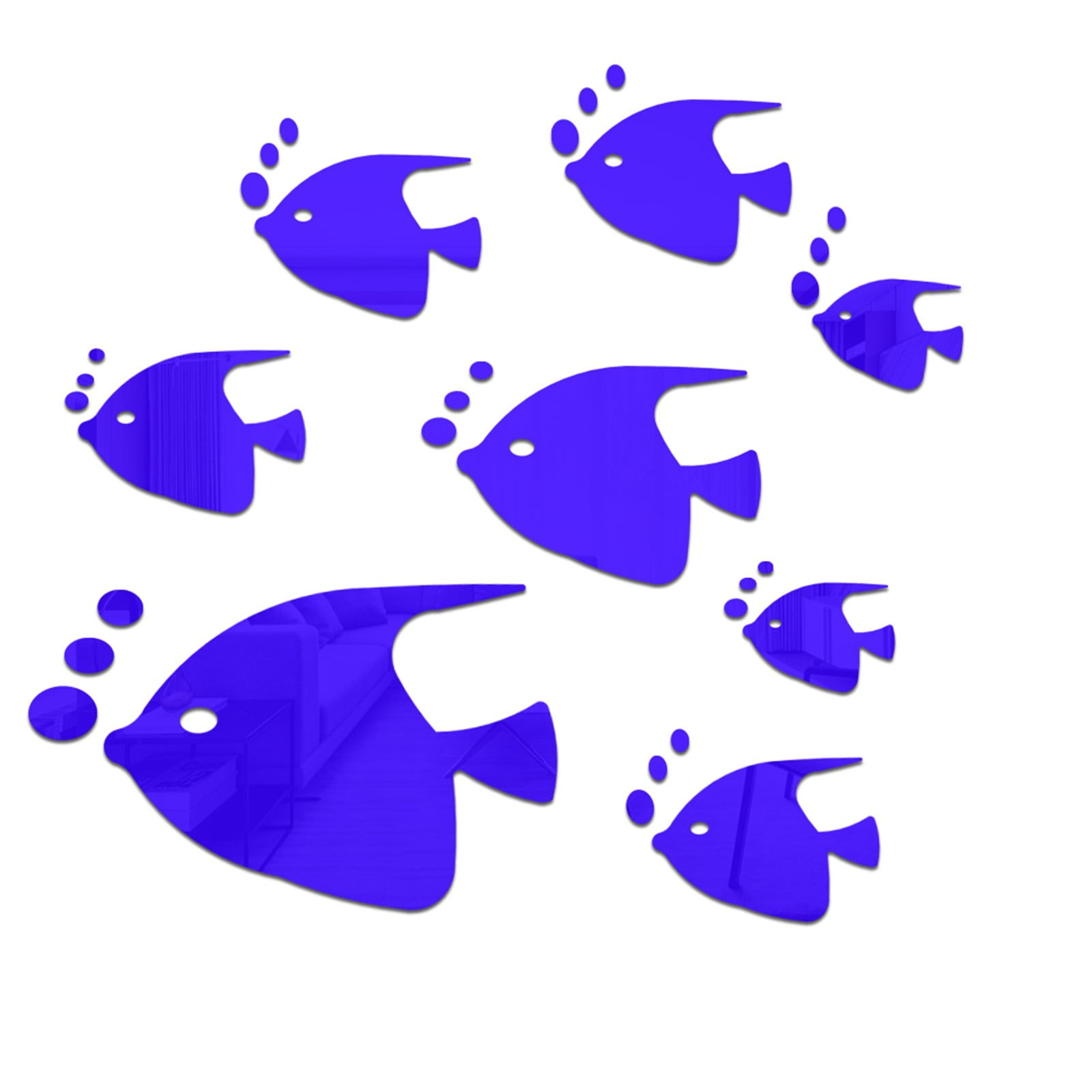Sea Animals Fishes Theme Waterproof Acrylic Mirror Wall Decor Stickers sea-animals-fishes-theme-waterproof-acrylic-mirror-wall-decor-stickers