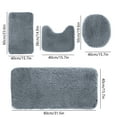 thumbnail image 3 of 4 Pieces Shaggy Bath Mat Set, Soft Absorbent Plush Microfiber Bathroom Rugs, Non Slip Bath Rugs 4 PCS, 3 of 8