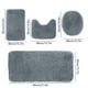 thumbnail image 3 of Juego de alfombras de baño. Fabricadas en felpa de terciopelo y espuma. Ultra absorbentes, lavables a máquina y antideslizantes para baños modernos (Gris oscuro)., 3 of 9